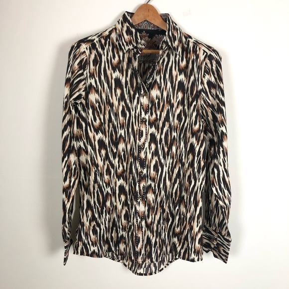 Robert Graham M blouse 0563 cuff embroidered. Bust 19 length 26 - not boxy - Picture 2 of 10